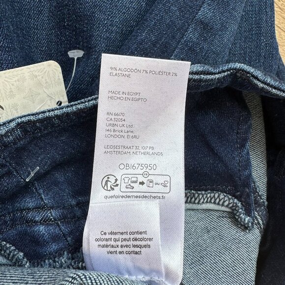 NWT Free People CRVY Wild Honey Denim Jeans Flare Mid Rise Dark Blue 29 Short - Picture 11 of 14